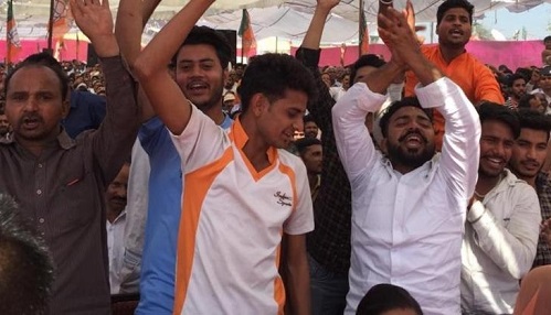Dadri mob killing accused, cheer from front row, Yogi Adityanath rally