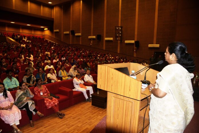 Mayor Malti Rai launches the Pink E-Rickshaw service in Bhopal on Monday.