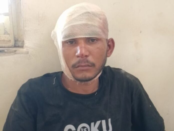 The accused was caught by residents after allegedly falling from a stool while attempting to steal valuables from a house in Gwalior.