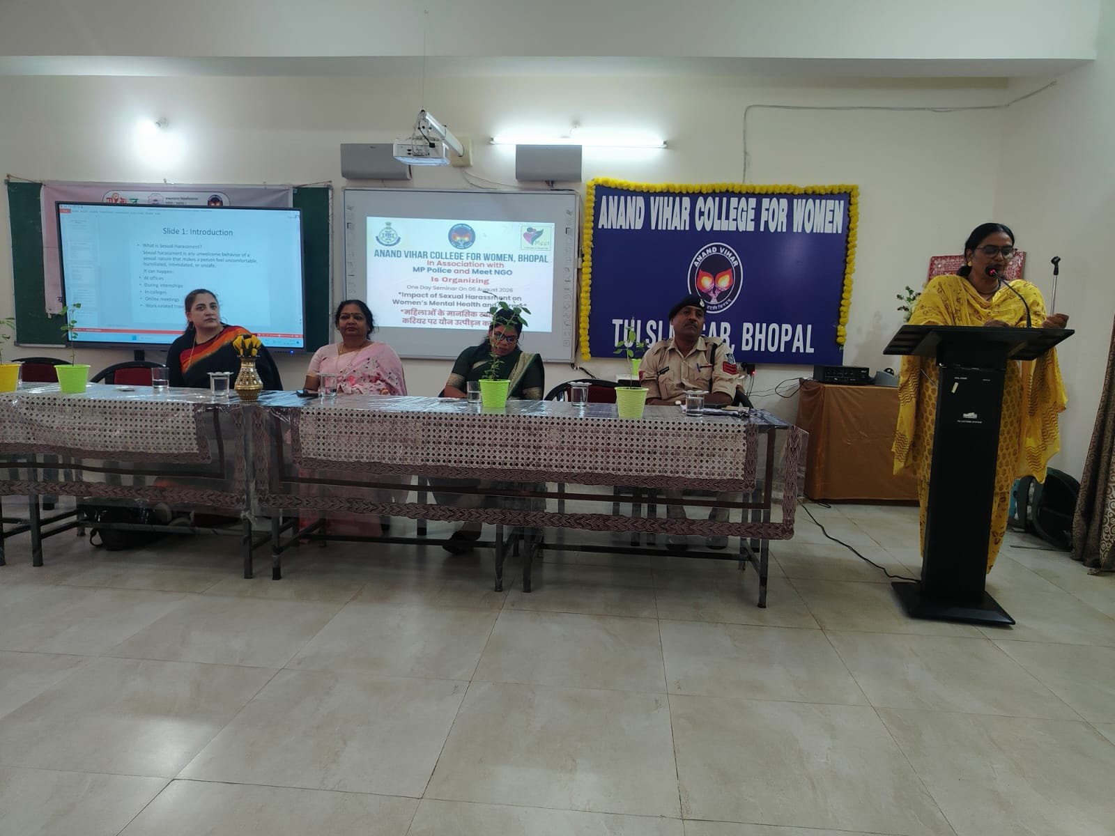Students attend a seminar on women's mental health.