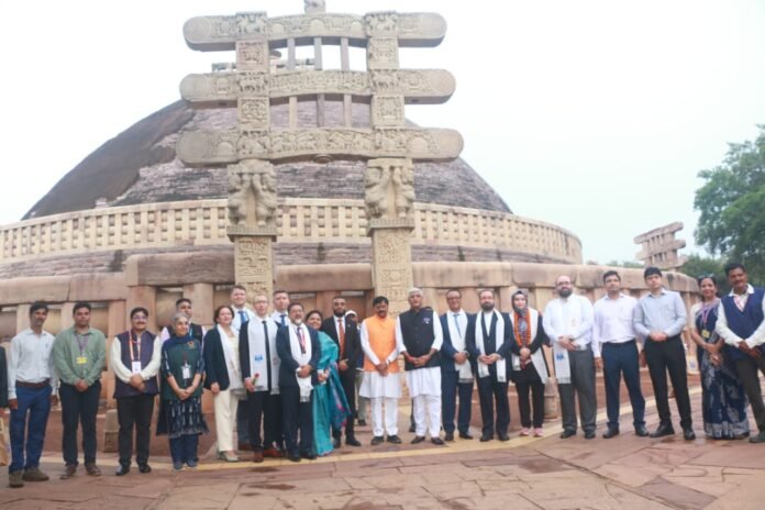 BRICS delegation visiting Sanchi Buddhist stupa World Heritage Site Madhya Pradesh