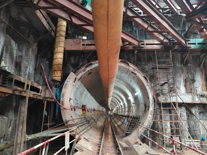 Bhopal Metro's underground tunnel boring work in progress, with twin TBMs advancing towards Aishbagh from the Railway Station.