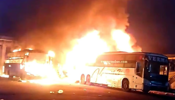 Fire Destroys Eight Buses at Bhopal ISBT