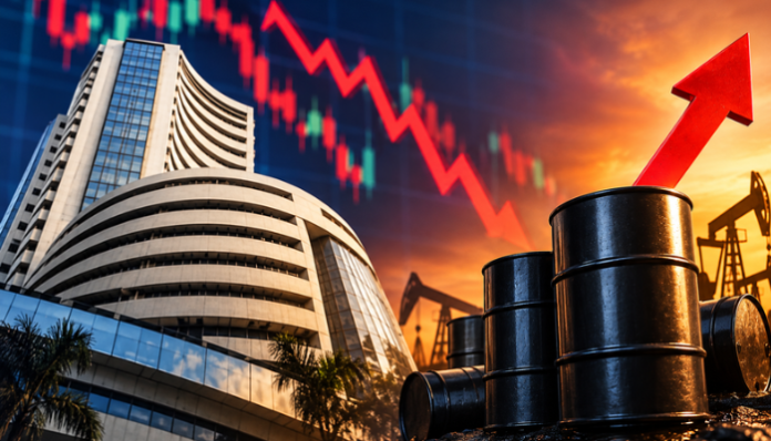 Sensex, Nifty fall as crude oil tops $106