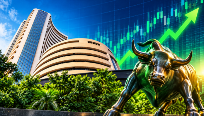 Sensex rises 413 points, Nifty closes above 23,100