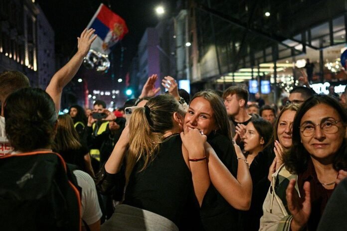 Serbia Election: Student-backed supporters celebrate a major victory after the Student List leads the parliamentary vote.